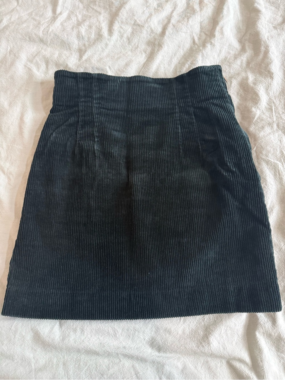 & Other Stories Green Corduroy High-Waist Mini Skirt